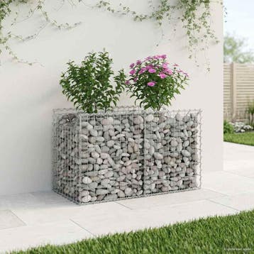 vidaXL Gabion Verhoogd Bed 100 x 50 x 60 cm Gegalvaniseerd, Verzenden, Nieuw, IJzer