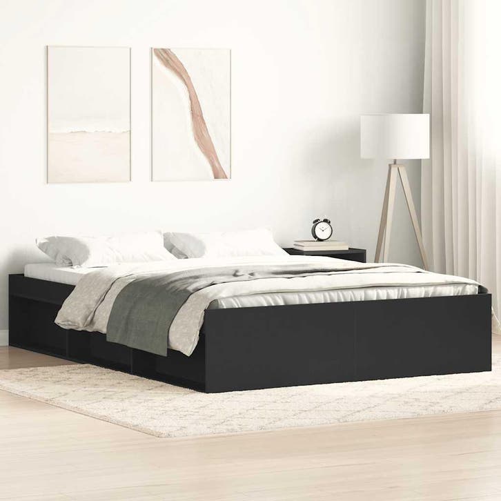 vidaXL Bedframe zwart 120x200 cm, Huis en Inrichting, Slaapkamer | Bedden, 120 cm, 200 cm, Zwart, Twijfelaar, Nieuw, Hout, Verzenden