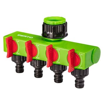 Tuinkraan verdeler - 1 naar 4 - Groen - Universeel, Tuin en Terras, Tuinslangen, Ophalen of Verzenden, Nieuw, Tuinslangkoppeling
