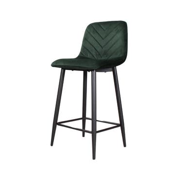 DS4U - Gaby barkruk 65 cm - Set van 2 - Groen - Velvet, Huis en Inrichting, Stoelen, Ophalen of Verzenden, Nieuw