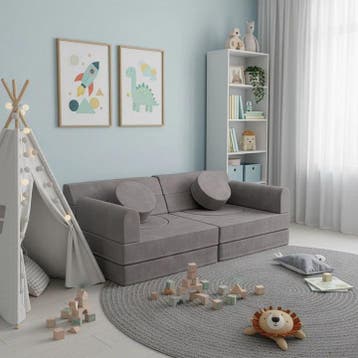 Kinderbank Kayo - Corduroy - Incl. Kussens - Lichtgrijs, Kinderen en Baby's, Kinderkamer | Overige Meubels, Verzenden, Nieuw