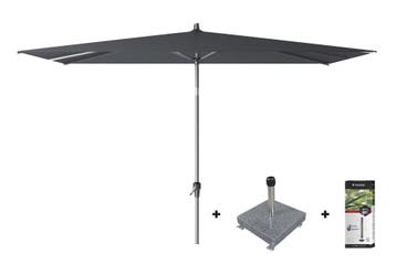 Platinum Riva stokparasol 3x2 - Antraciet met voet en hoes, Verzenden, Nieuw, Overige materialen