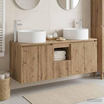 vidaXL Badkamerkastenset 3 st Artisanaal eiken 49,5 x 44,5 x, Verzenden, Nieuw