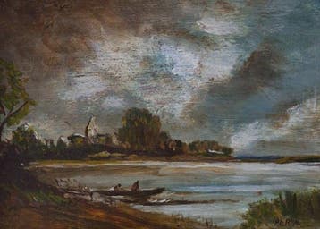 Philipp Röth (1841-1921) - Seelandschaft mit Figuren