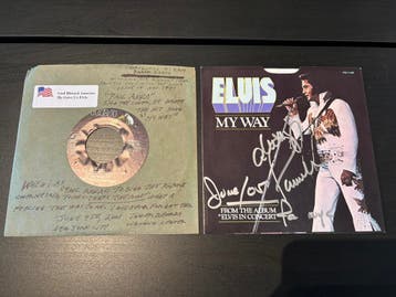Elvis single My Way - Gesigneerd door Paul Anka!, Ophalen of Verzenden, Nieuw, Cd of Plaat, Gesigneerd
