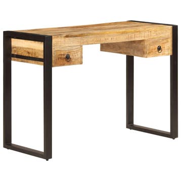 vidaXL Bureau met 2 lades 110x50x77 cm massief mangohout, Verzenden, Nieuw