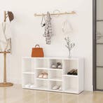 vidaXL Schoenenbank 103x30x55 cm bewerkt hout wit, Huis en Inrichting, Verzenden, Nieuw