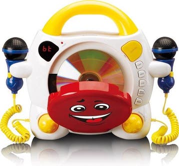 Karaoke set voor kinderen - 2 Microfoons - Wit - Lenco, Verzenden, Zo goed als nieuw