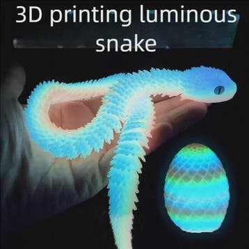 Flexibele Cobra Slang & Ei Statue - 3D Geprint Decoratie Orn