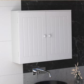 Badkamerkast Wand of Staand met Dubbele Deuren en Plank, Huis en Inrichting, Badkamer | Badkamermeubels, Verzenden, Nieuw