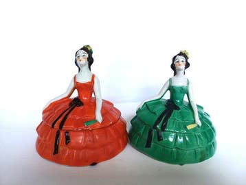 Beeldje - trinket box, doos (2) - Biscuit porselein