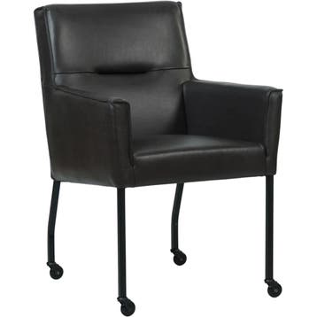 Set van 10 Leren eetkamerstoelen Lucky - Granada Ebony, Ophalen of Verzenden, Nieuw, Leer