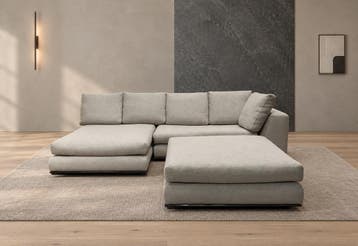 NIEUW Minotti Hamilton Hoekbank + Hocker + GARANTIE, 250 tot 300 cm, Hoekbank, Nieuw, Ophalen of Verzenden