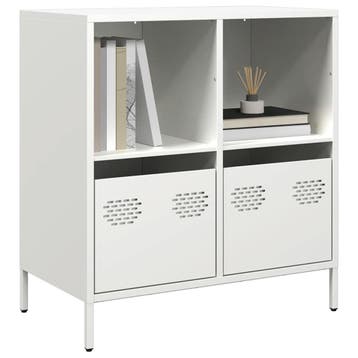 vidaXL Dressoir 68x39x73,5 cm koudgewalst staal wit, Verzenden, Nieuw, Metaal