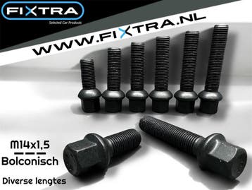 Zwarte wielbouten M14x1,5 Bolconisch 60mm (M14 x 1,5)