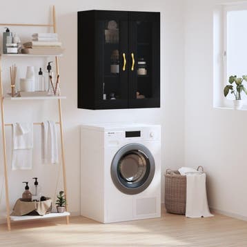vidaXL Bovenkast 69,5x34x90 cm zwart, Verzenden, Nieuw, 50 tot 100 cm, Minder dan 100 cm