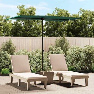 vidaXL Parasol met aluminium paal 2x1,5 m groen, Tuin en Terras, Verzenden, Nieuw, 2 tot 3 meter