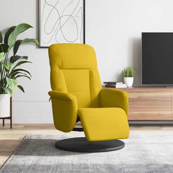 vidaXL Fauteuil met voetensteun verstelbaar fluweel geel, Huis en Inrichting, Fauteuils, Verzenden, Nieuw