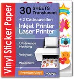 30 Translucent (Semi-Transparant) Stickervellen A4 Printer, Ophalen of Verzenden, Nieuw, AgoDeo