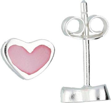 Lilly oorknopjes hart - zilver - roze, Verzenden, Nieuw