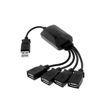 4Poort USB 2.0 Hub Zwart Flexibele Aansluitingen, Computers en Software, Verzenden, Nieuw