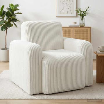 vidaXL Fauteuil Crèmekleurig corduroy, Verzenden, Nieuw