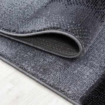 Modern Vloerkleed | Parma | Golven | Zwart | 80x300 cm, Verzenden, Nieuw