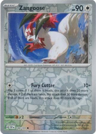 Zangoose 149/191 reverse holo surging sparks, Hobby en Vrije tijd, Verzamelkaartspellen | Pokémon, Ophalen of Verzenden, Nieuw
