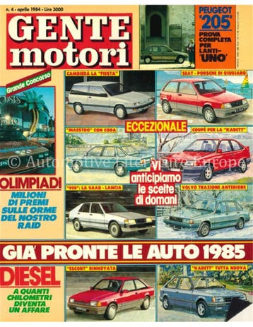 1984 GENTE MOTORI MAGAZINE 04 ITALIAANS, Nieuw, Author