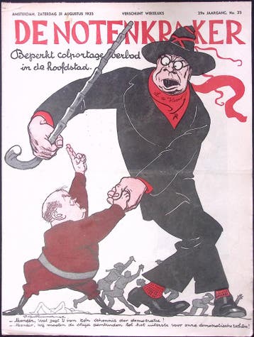 Verbod op colportage op spotprent (lijst optie, Lithos), Verzenden