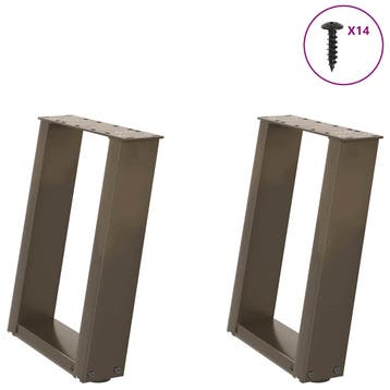 vidaXL Salontafelpoten 2 st U-vormig 38x(42-43) cm staal, Verzenden, Nieuw