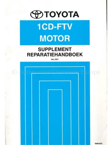 2001 TOYOTA PREVIA 1CD-FTV MOTOR WERKPLAATSHANDBOEK