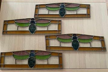 Art Deco Glas-in-loodraam (4) - 1920-1930