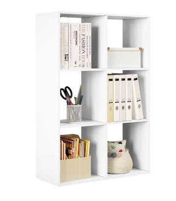 Witte Boekenkast met 6 Vakken – Staand Opbergrek 106 cm, Huis en Inrichting, Kasten | Boekenkasten, Verzenden, Nieuw