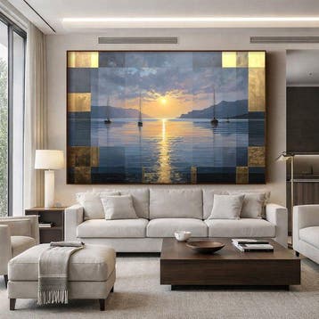 Lea Ottavi - Golden Silence Drifts XXL · Hand-Finished