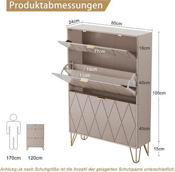 UEV Schoenenkast met 2 kleppen, 80 x 24 x 120 cm voor 16 paa, Verzenden, Zo goed als nieuw