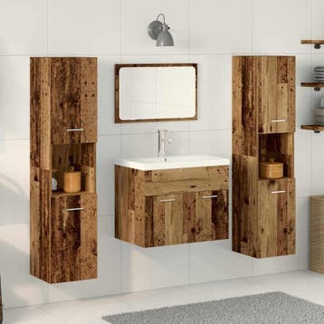 vidaXL Badkamermeubelset 4 st Oud Hout Bewerkt hout, Verzenden, Nieuw, Overige typen
