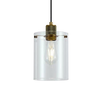Design hanglamp brons met helder glas - Domo, Verzenden, Nieuw, Design