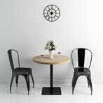 vidaXL Bistrotafel rond 80x75 cm MDF en staal eikenkleur, Verzenden, Nieuw