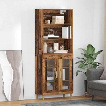 vidaXL buffetkast Oud Hout 69,5 x 32,5 x 180 cm Bewerkt hout, Minder dan 50 cm, Verzenden, Nieuw, Minder dan 100 cm