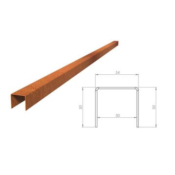 Cortenstaal u-profiel 230x5,4x5cm, Overige materialen, Minder dan 25 cm, Border, Minder dan 25 cm