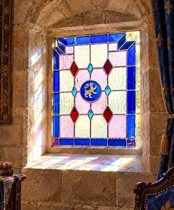 Glas-in-loodraam - 1970-1980 - Glas-in-lood heraldische, Antiek en Kunst
