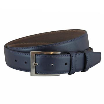 Houtkamp Leren Heren Pantalon Riem - Leer - Blauw - 105, Kleding | Dames, Verzenden, Nieuw, 100 cm of meer, 3 tot 5 cm