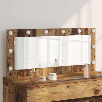 vidaXL Schmink Spiegel Oudhout 100 x 45 x 18 cm Rechthoekig, Verzenden, Nieuw