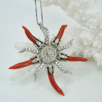 Koraal - Zilver - Ketting met hanger - CORALLO MEDITERRANO