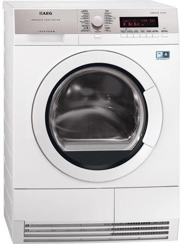 AEG T86595dih - Warmtepompdroger - 9 kg - AbsoluteCare - 65, Ophalen of Verzenden, Zo goed als nieuw, Voorlader, 85 tot 90 cm