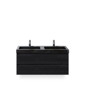 Dante Badmeubelset 120 cm - Black Oak - Wastafel Hardsteen, Ophalen of Verzenden, Nieuw