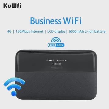 KuWFi 4G Pocket WiFi Router - 150Mbps Mobiele Hotspot met 60, Computers en Software, Verzenden, Nieuw