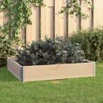 vidaXL Plantenbak verhoogd 100x100 cm massief grenenhout, Tuin en Terras, Bloembakken en Plantenbakken, Minder dan 30 cm, 100 cm of meer