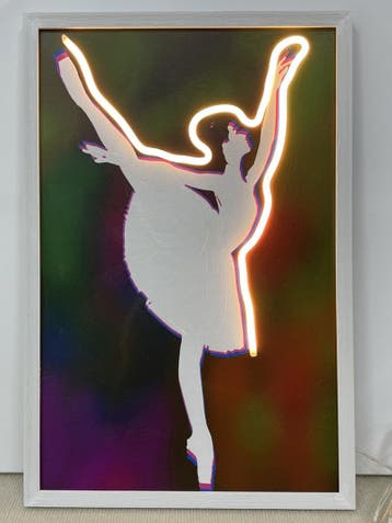 Neon Art White Dancing, Huis en Inrichting, Woonaccessoires | Schilderijen, Tekeningen en Foto's, Nieuw